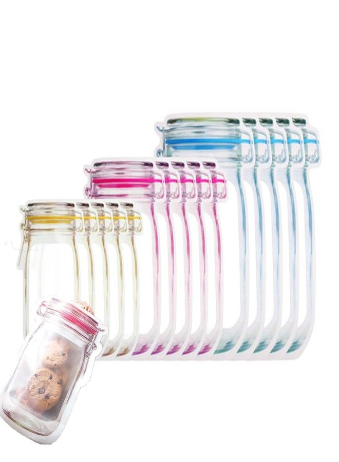 DRIXTY Mason Jar Bottles Bags, Ziplock Bags for Fridge Storage, Bottle Shape Storage Pouch, Mason Jar Bottle Bags Plastic Storage Pouch Airtight Seal Storage Bags Leakproof Food (15) - Image 1